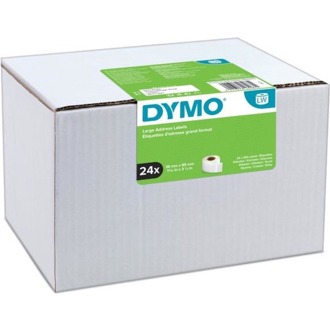 DYMO S0722390 Rol met etiketten 89 x 36 mm Papier Wit 6240 stuk(s) Permanent hechtend Adresetiketten