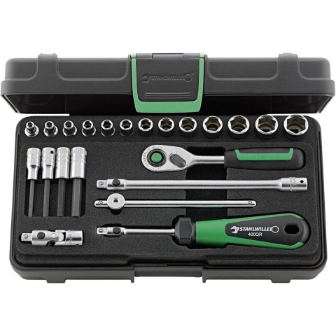 Stahlwille Dopsleutelset | 22-delig 1/4 inch | sleutelwijdtes 3,5-13 mm | aantal tanden 80 6-Kant | 1 stuk - 96011181 96011181
