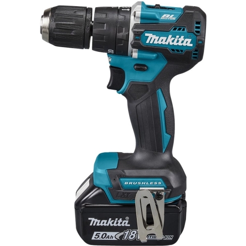 Makita DHP487RTJ 18v Klopboor-/schroefmachine koolborstelloos 5,0 Ah accu (2 st), snellader, Mbox
