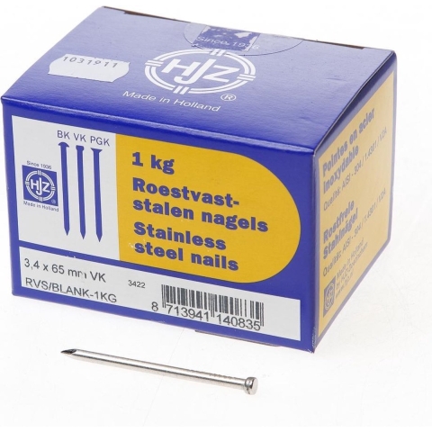 Hoenderdaal Draadnagel Rvs-A2 Vk 3.4X65 | 1 kg - 8003.30.01710