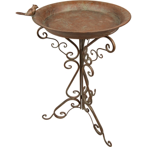 Clayre & Eef Vogelvoederbak 48x42x75 cm Groen Bruin Ijzer