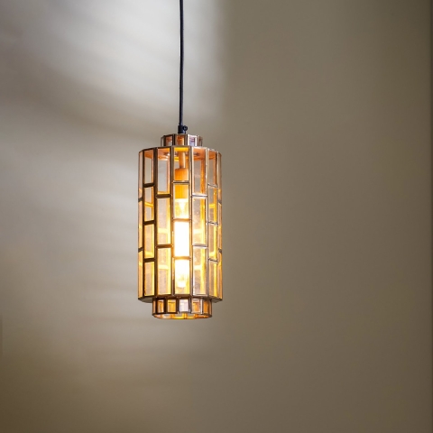 Light&living Hanglamp Ø15x31 cm SØSTRENE antiek brons+glas