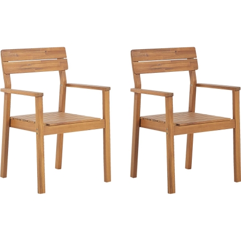 Beliani-FORNELLI -Tuinstoel set van 2-Lichte houtkleur-Acaciahout