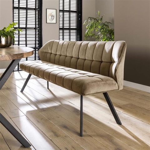 Giga Meubel - Eetkamerbank Raster 180 Champagne Velvet - Polyester