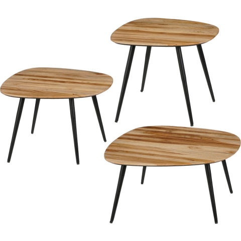 Mica Decorations Jailey Bijzettafel - Set van 3 - L62 x B52 x H34 cm
