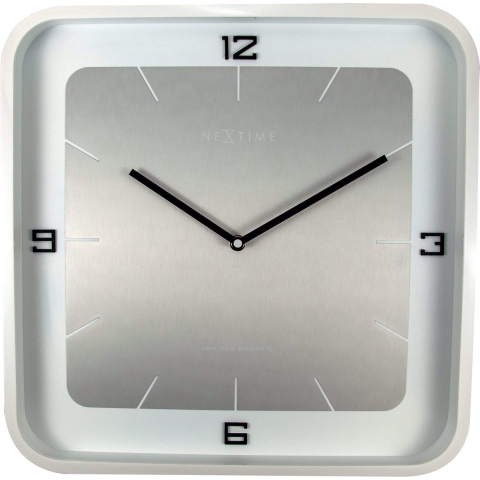 NeXtime NE-3518WI Wandklok Square Wall 40 X 40 X 4 Cm Wit