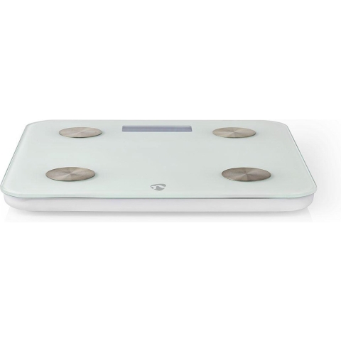 Nedis WIFIHS10WT Wi-fi Smart Personenweegschaal Bmi, Vet-, Water-, Bot-, Spieren-, Eiwitgehalte Gehard Glas 8 Personen