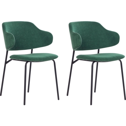 Beliani - KENAI - Eetkamerstoel set van 2 - Groen - Polyester