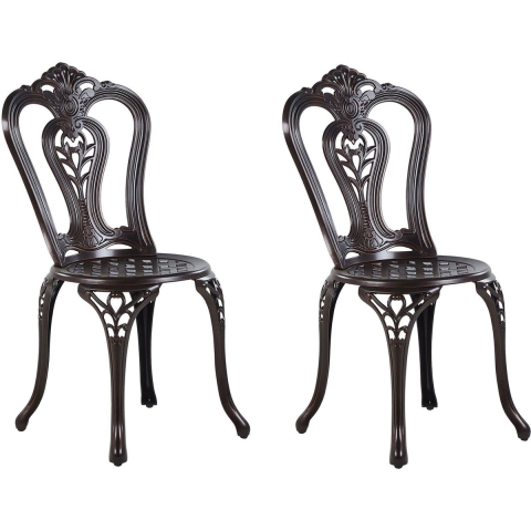 Beliani - BOVINO - Tuinstoel set van 2 - Bruin - Aluminium