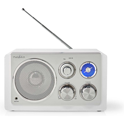 Nedis RDFM5110WT FM Radio Tafelmodel Wit/Zilver