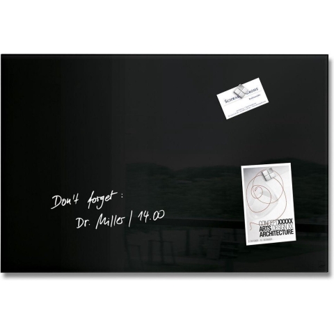 Sigel SI-GL120 Glasmagneetbord Artverum 600x400x15mm Zwart