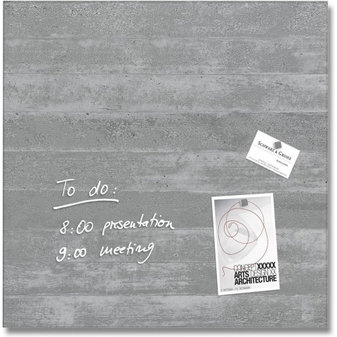 Sigel SI-GL168 Glasmagneetbord Artverum 480x480x15mm Betondesign