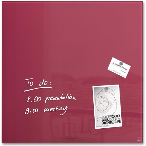 Sigel SI-GL272 Glasmagneetbord Artverum 480x480x15mm Bessenrood