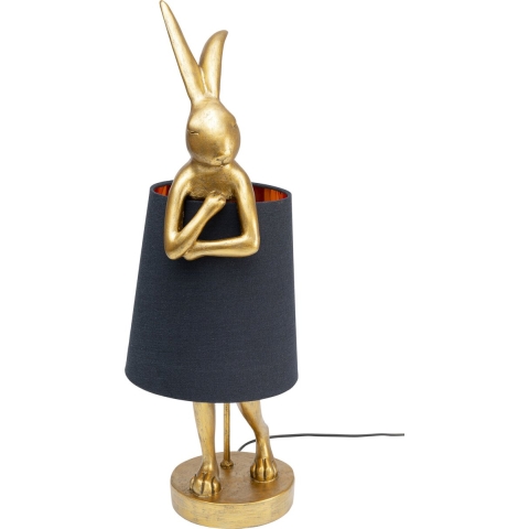 Kare Design Animal Rabbit Tafellamp 68 Cm - Goudkleurig - Zwart