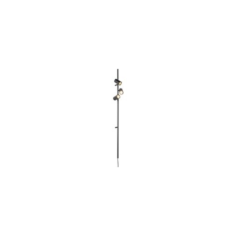 QAZQA Wandlamp zwart met voetschakelaar 3-lichts - Jeana Luxe