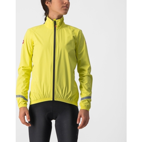 Castelli Emergency 2 regenjack lange mouw geel dames XL