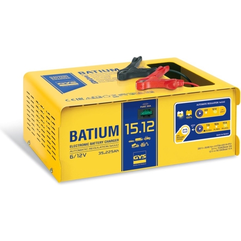 Gys Batium 15/12 Accu lader |Professioneel | 230V | 6-12 V | 225 W - 5192024519