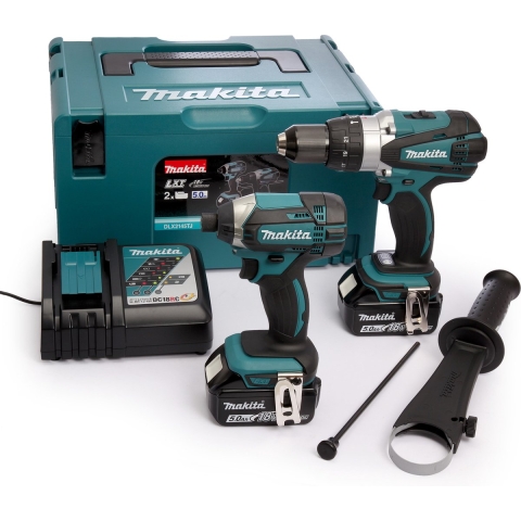 Makita DLX2145TJ Combiset | DHP458 Accu klopboormachine + DTD152 accu slagschroevendraaier | 18v 5.0Ah Li-ion
