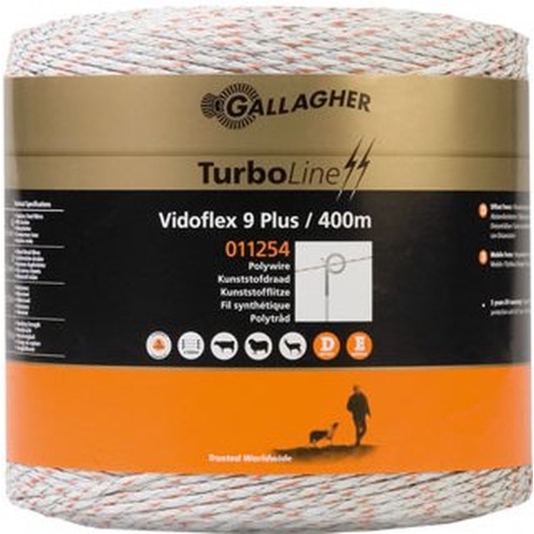 Gallagher Vidoflex 9 TurboLine Plus wit 400m - 011254 011254