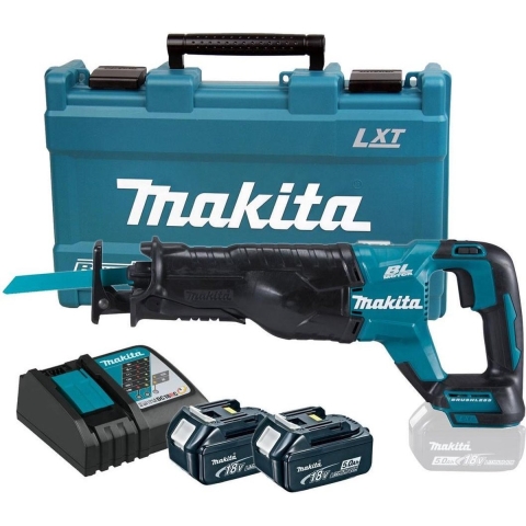 Makita DJR187RTE 18v Accu Reciprozaag Koolborstelloos | 5,0 Ah accu (2 st), snellader, koffer