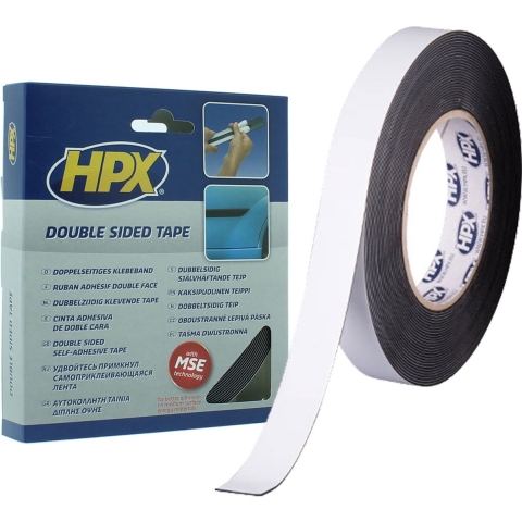 HPX Dubbelzijdige PE bevestigingstape | Zwart | 19mm x 10m - ZC05 | 10 stuks ZC05
