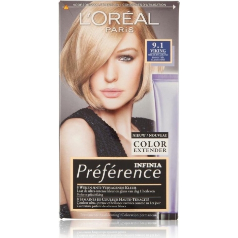 3x L'Oréal Préférence Permanente Haarkleuring 9.1 Zeer Licht Asblond
