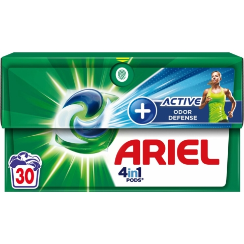 4x Ariel 4in1 Pods Wasmiddelcapsules Actieve Geurbestrijding 30 stuks