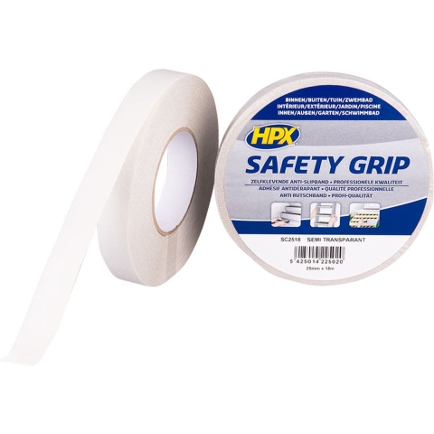 HPX Anti-slip tape | Semi-transparant | 25mm x 18m - SC2518 | 12 stuks SC2518