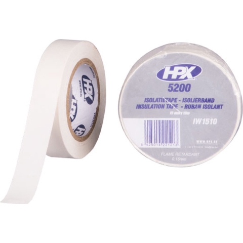 HPX PVC isolatietape | Wit | 15mm x 10m - IW1510 | 120 stuks IW1510