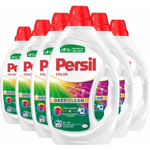 6x Persil Wasmiddel Gel Color 19 Wasbeurten Gekleurde was 855 ml