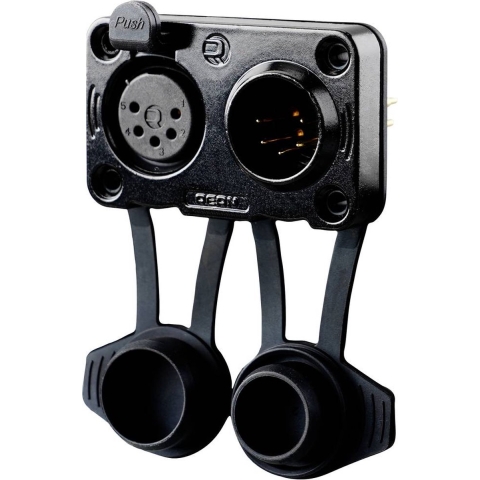 Rean AV RRX5MF-Z-012-0 XLR-connector Stekker, inbouw, Bus, inbouw Aantal polen: 5 Zwart 100 stuk(s)