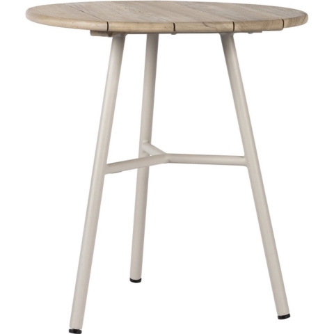 Arda tafel dia. 70x76 cm aluminium linen/teak aged finish - Max&Luuk