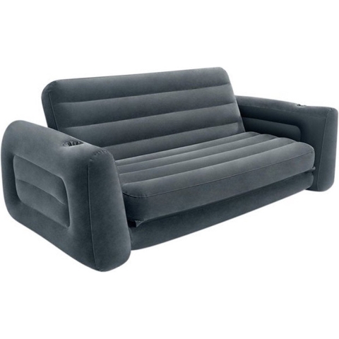 Intex 66552NP 2-Persoons Opblaasbare Bank-Bed 203x224x66 cm Antraciet