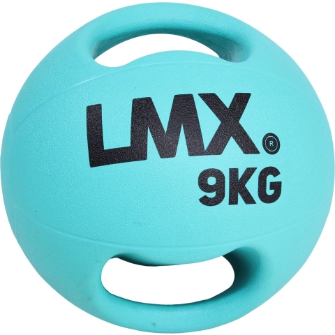 Lifemaxx LMX Medicijn bal - Double Handle Medicine Ball - 9 kg - Blauw