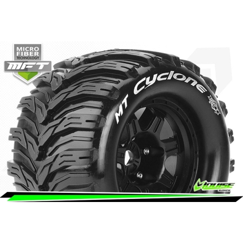 Louise MT-Cyclone MFT banden op zwarte velgen voor 1/8 MT - 1/2 offset