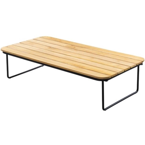 Taiyo coffee table 120x60x30cm. alu black/teak - Yoi