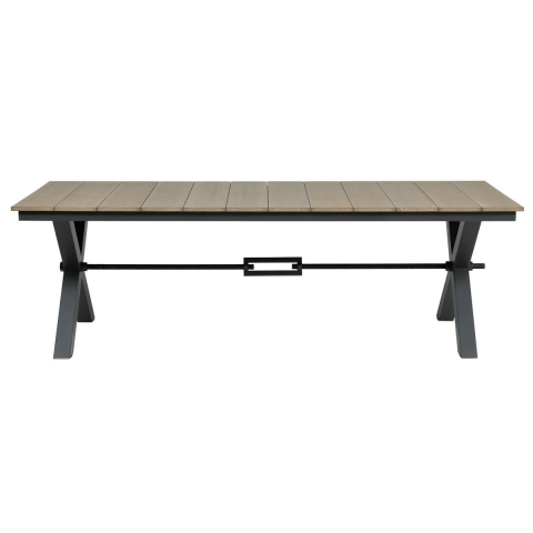 Robusto tafel 240x100xH76 VW vintage teak/ carbon black - Garden Impressions
