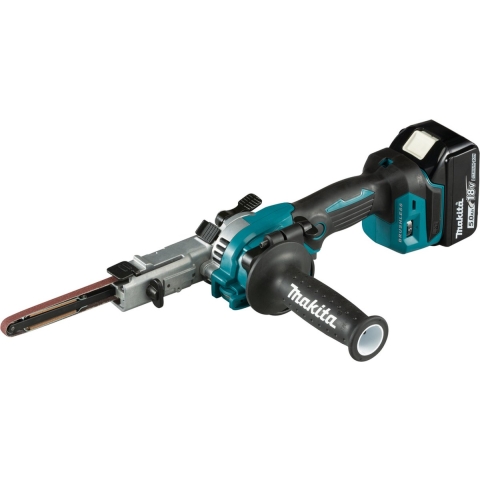 Makita DBS180RTJ 18 V Stripschuurmachine 9mm 5,0 Ah accu (2 st), snellader, in Mbox