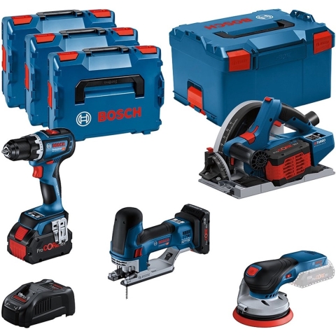 Bosch Blauw 4-delige Combopack | GSR + GKT + GST + GEX in L-Boxx - 0615990N36