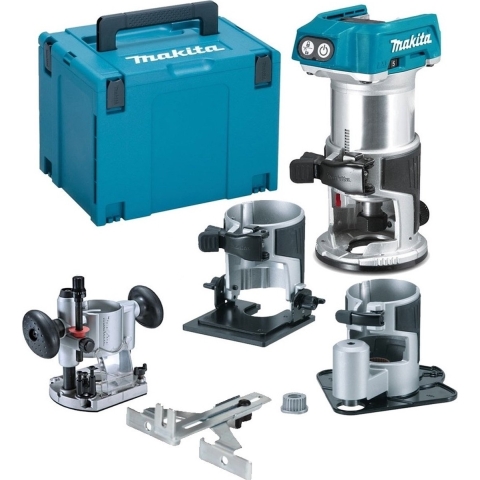 Makita DRT50RTJX3 Accu Freesmachine 18v Li-ion | met 2x 18v accu&apos;s