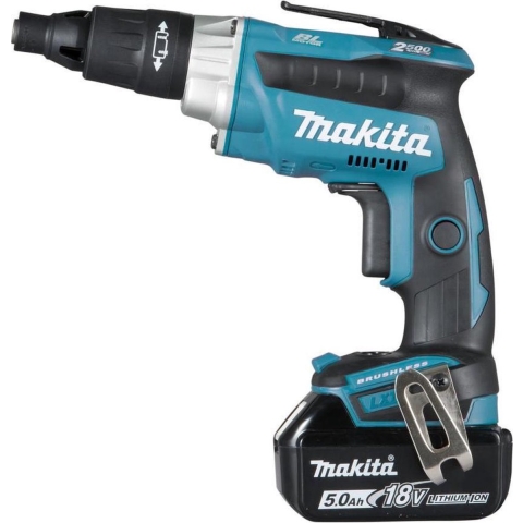 Makita DFS251RTJ 18v Schroevendraaier 5,0 Ah accu (2 st), snellader, Mbox