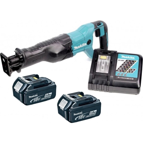 Makita DJR186RTE 18v Accu Reciprozaag | 5,0 Ah accu (2 st), snellader, koffer