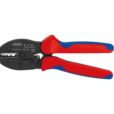 Knipex Krimptang | lengte 220 mm | 0,5-10 (AWG 20-7) mm² 478 g | 1 stuk - 97 52 33 - 975233