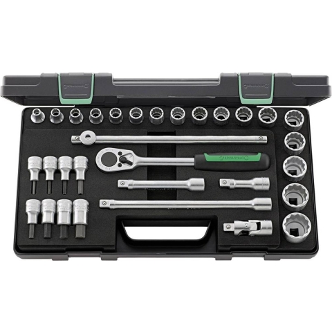 Stahlwille Dopsleutelset | 31-delig 1/2 inch | sleutelwijdtes 8-32 mm | aantal tanden 36 12-kant | 1 stuk - 96031439 96031439