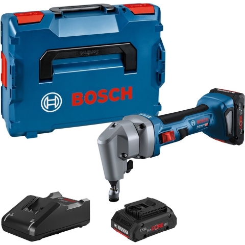 Bosch Blauw GNA 18V-16 E Accu Knabbelschaar | 1.400 min-1 | 2 x 4,0 Ah accu + snellader | In L-Boxx 0601529601