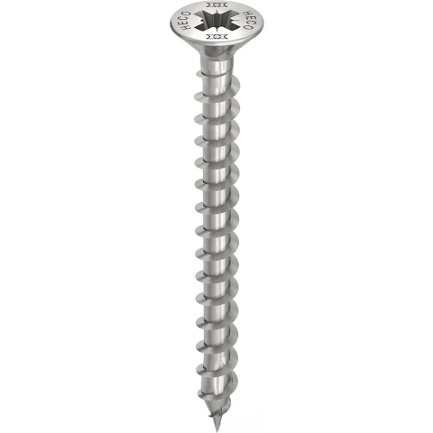 Heco TOPIX-Plus spaanplaatschroef | 5x80mm | platkop | RVS | voldraad | PZD 2 | 61795 (Per 200 stuks) 61795
