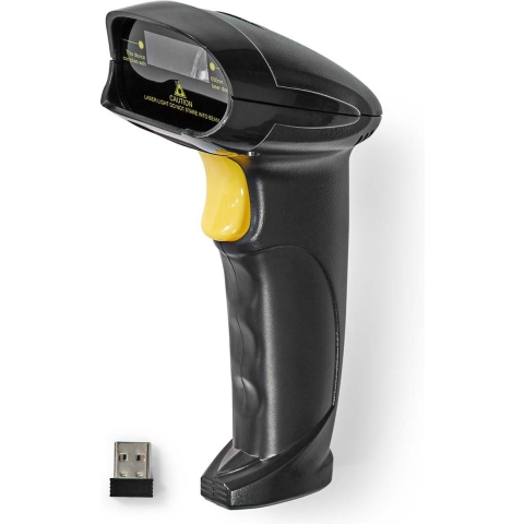 Nedis BSCNW1D100BK Barcodescanner Laser Draadloos 1d Lineair Batterij Gevoed / Usb Gevoed Usb-dongle