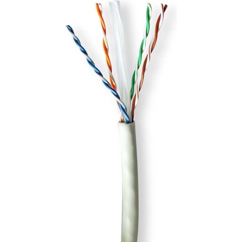 Nedis CCBG8535GY305S Netwerk Kabel Rol Cat6a Solid U/utp Koper 305.0 M Binnenshuis Rond Lszh Grijs Trekdoos