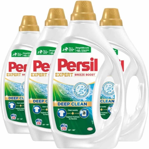 4x Persil Wasmiddel Gel 29 Wasbeurten Breeze Boost 1,305 liter