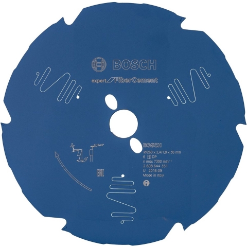 Bosch Accessories Expert for Fiber Cement 2608644351 Cirkelzaagblad 260 x 30 x 1.8 mm Aantal tanden: 6 1 stuk(s)